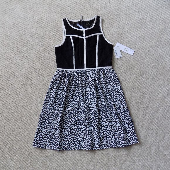 KENSIE LACE POLKA DOT FLOWY DRESS